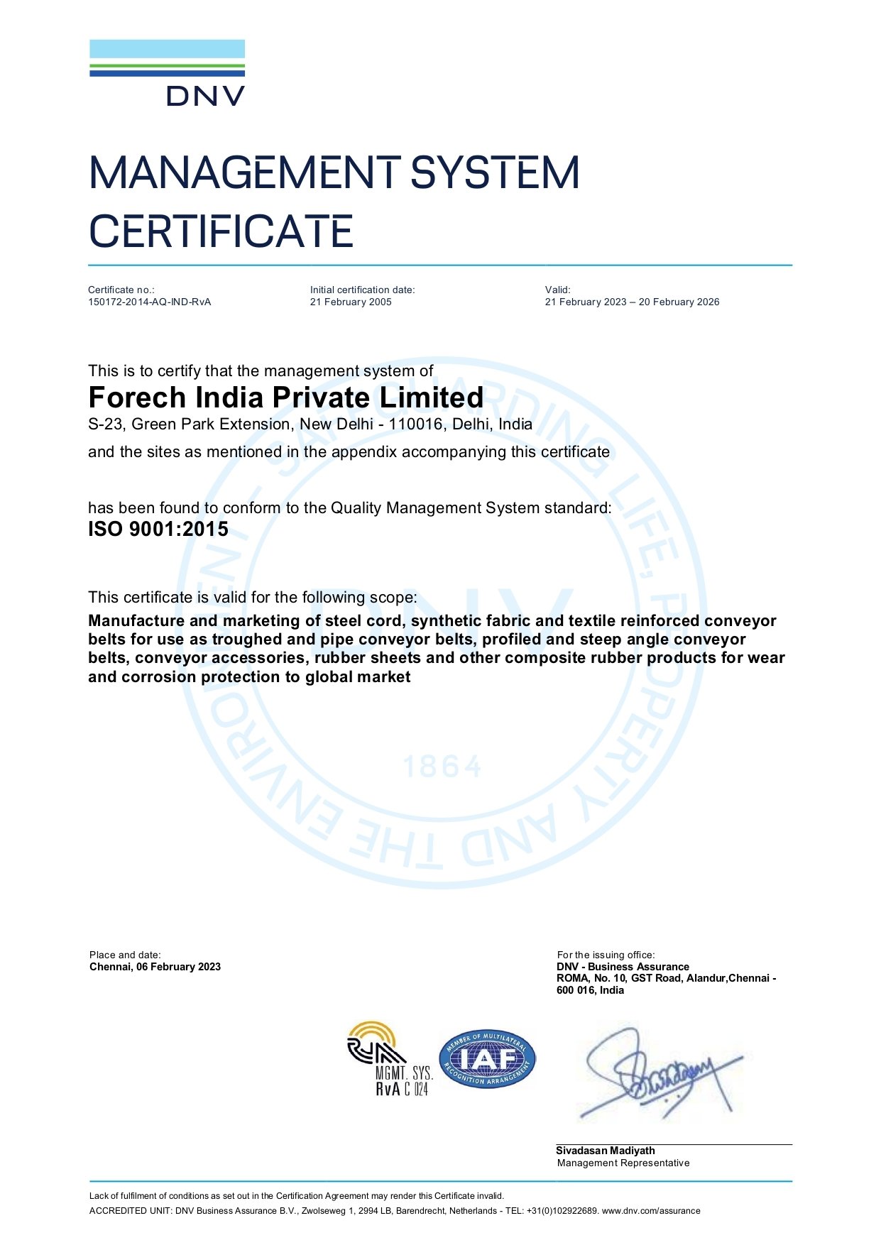 Scan of ISO 9001:2015 Certificate -FIPL certificate